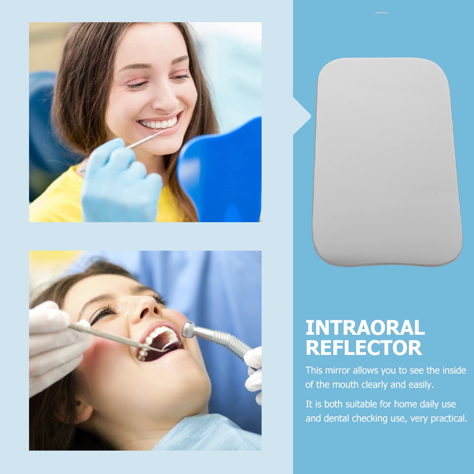 Healifty Reflector Dental De Doble Cara Para Fotografía Intraoral 4.64x2.55x0.19in