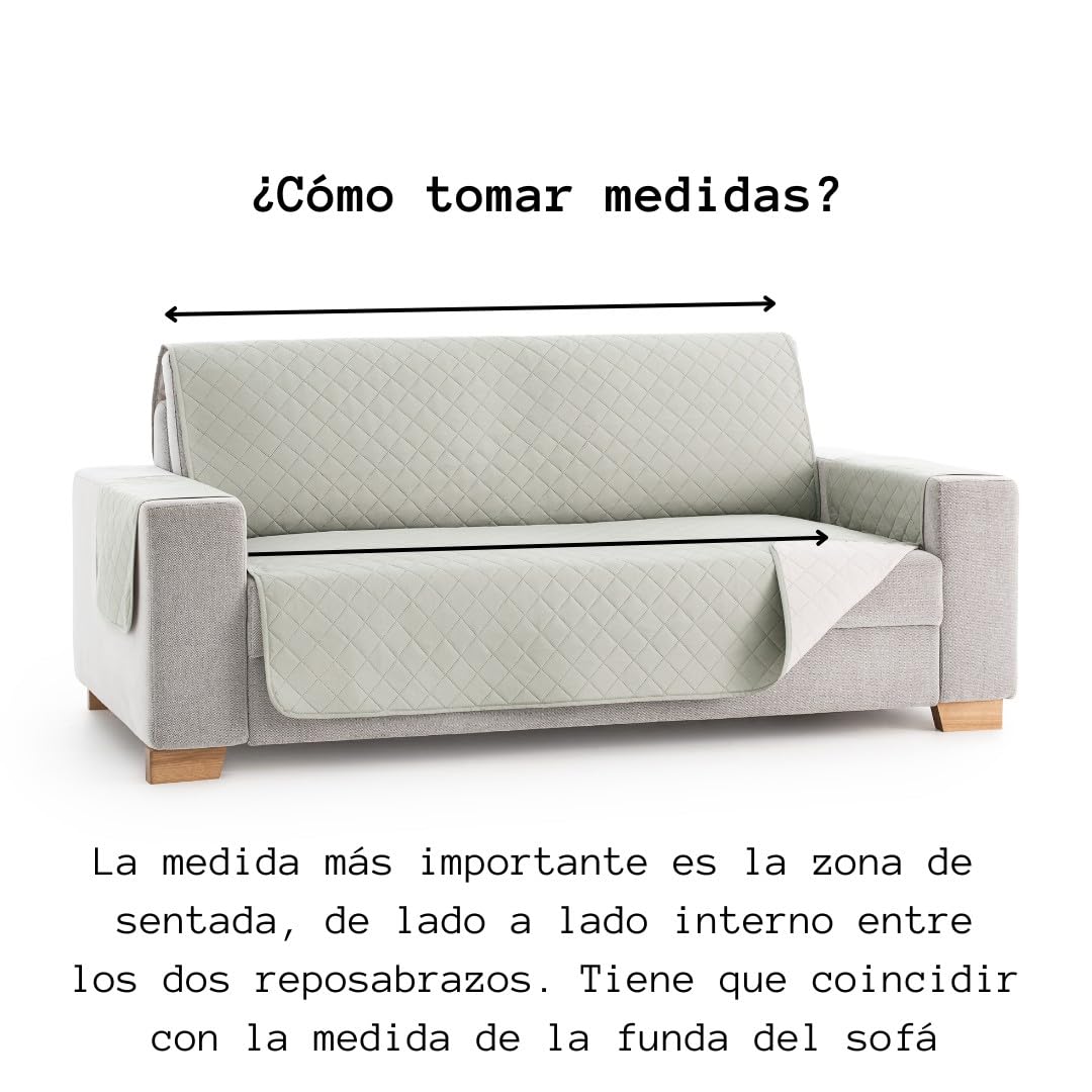 Lanovenanube - Funda sofá Acolchado Mallorca - Práctica - 3 plazas - Color Menta