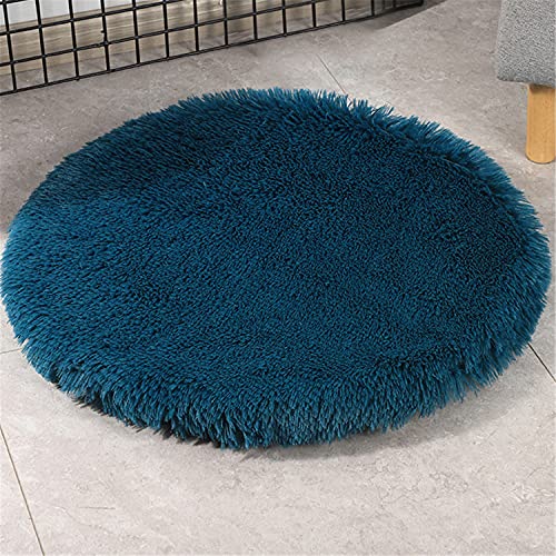 Coussin Chien Matelas pour Chien Matelas pour Animaux Lit pour Chien, Couverture De Peluche Douce Chien pour Panier Lit Chien, Niche, Voiture (Diamètre 60cm,Sarcelle) Cover