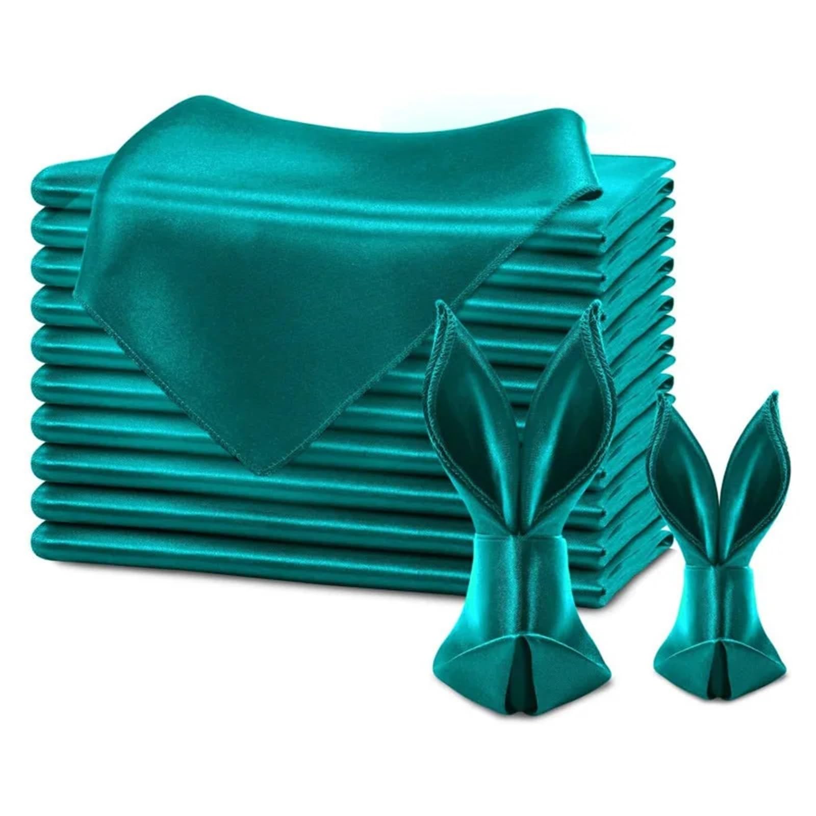 Servietten Stoff 36 Pcs 30x30cm Satin Napkins Soft Dinner Square Table for Restaurant Weddings Party Decoration(Peacock Blue)