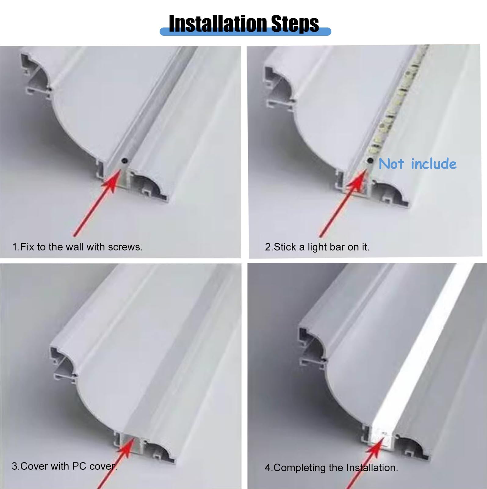 Profili per Strisce LED Illuminazione Indiretta a LED, Modanature a Corona, Decorazioni per Soffitti, Illuminazione a Binario a LED Lineari per Illuminazione a Battiscopa Canale(17.5m/57.4ft)
