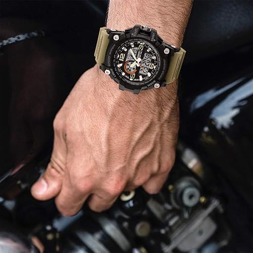 Miniatura 3 de SKMEI Reloj deportivo digital para hombre, reloj militar impermeable con pantalla LED, cronómetro y alarma