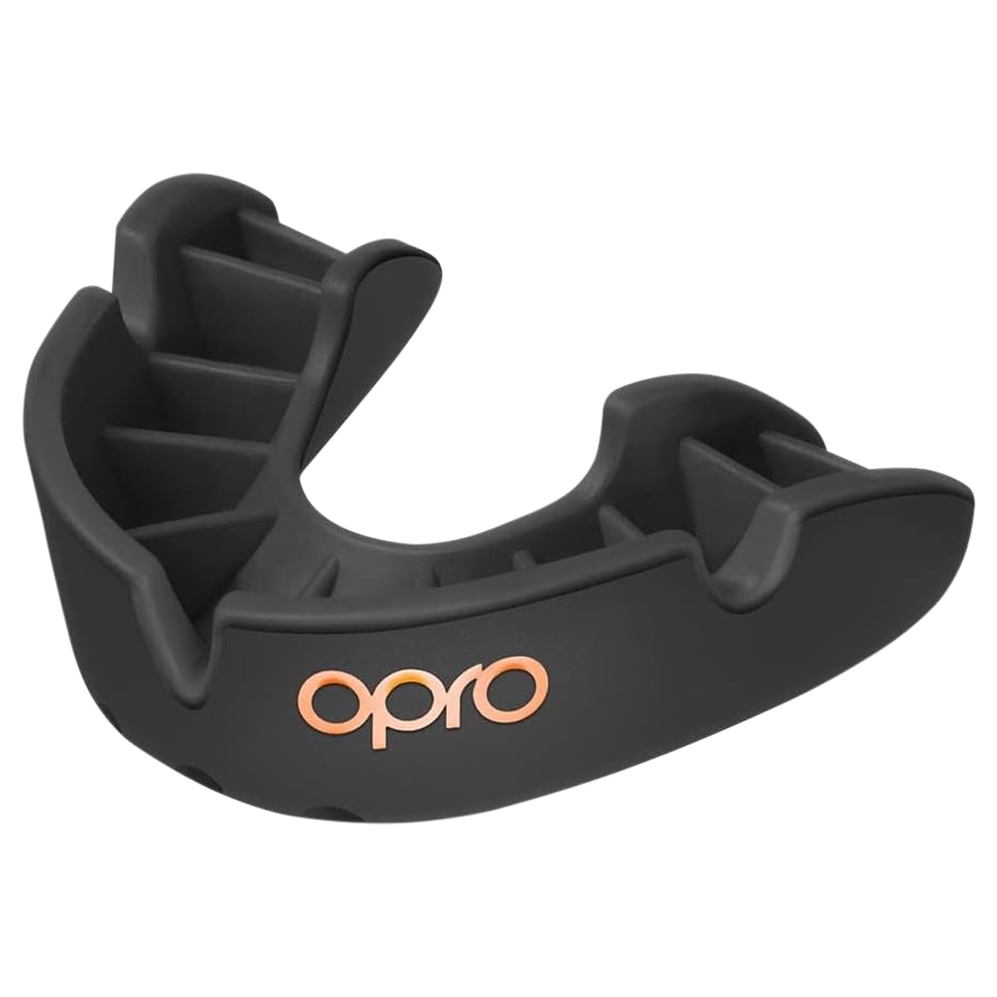 OPRO Bronze Level Sports Mouthguard – Custom-Fit, Breathable, Slim Design – Protective Mouth Guard for Football, Wrestling, Boxing, MMA, Lacrosse & All Contact Sports, Case Included – Black, Youth