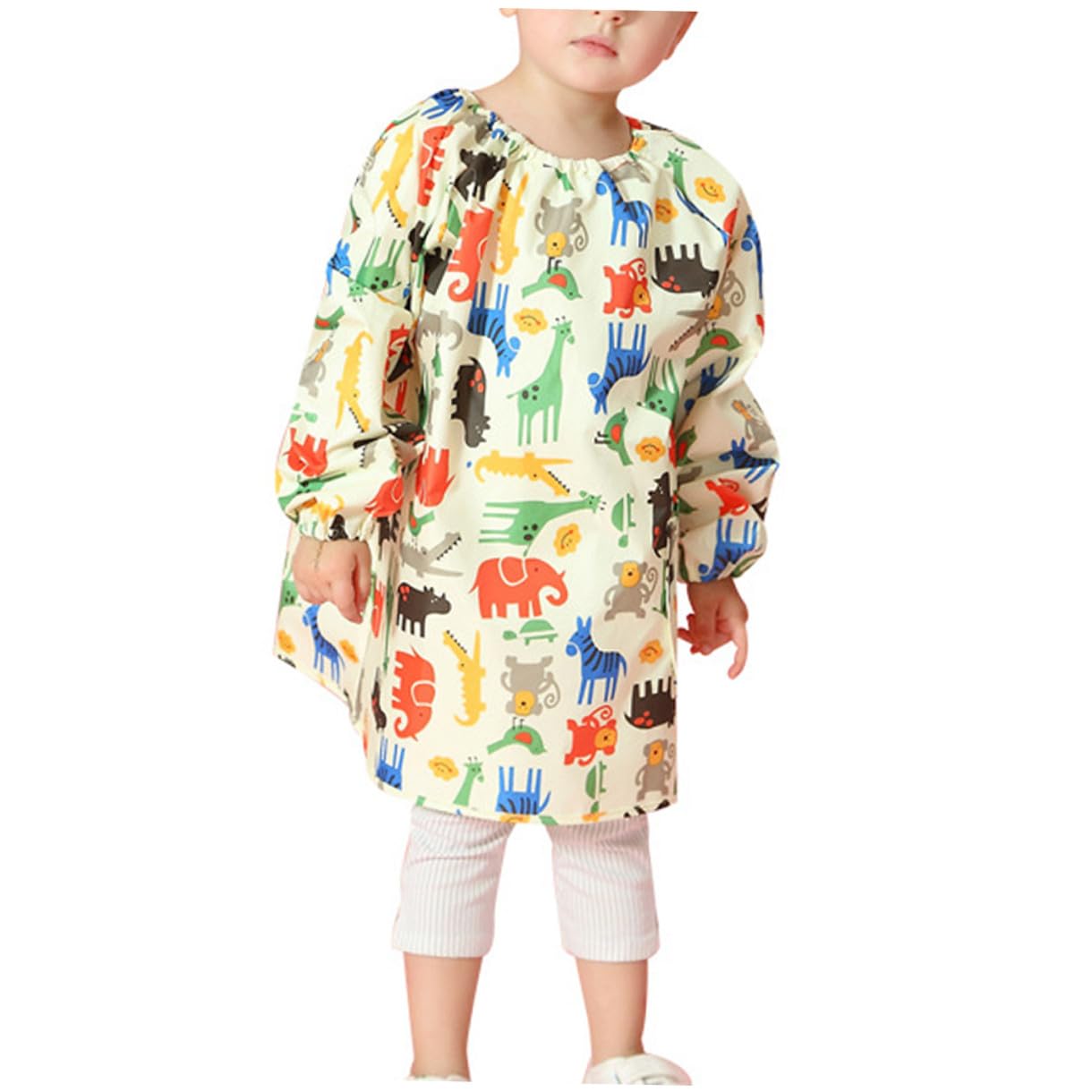 GALPADA Delantal para Pintar con Mangas Largas Bata Protectora Azul para Manualidades y Talla S Ropa Infantil Resistente Manchas