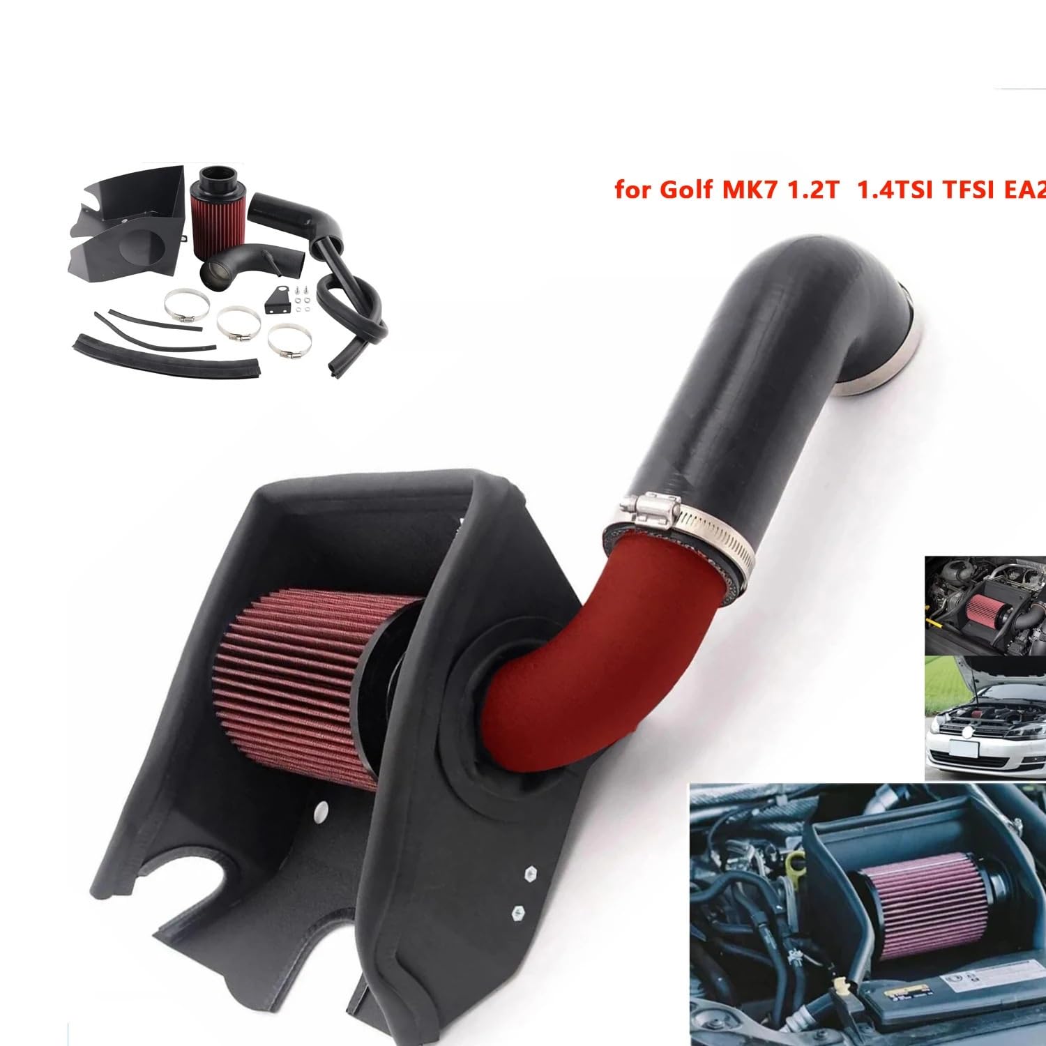 zestaw rur dolotu Zestaw dolotowy zimnego powietrza silnika EA211 osłona termiczna filtr zasilania pasuje do Vw Golf Mk7.5 1.2T 1.4L TSI TFSI powietrza do samochodu