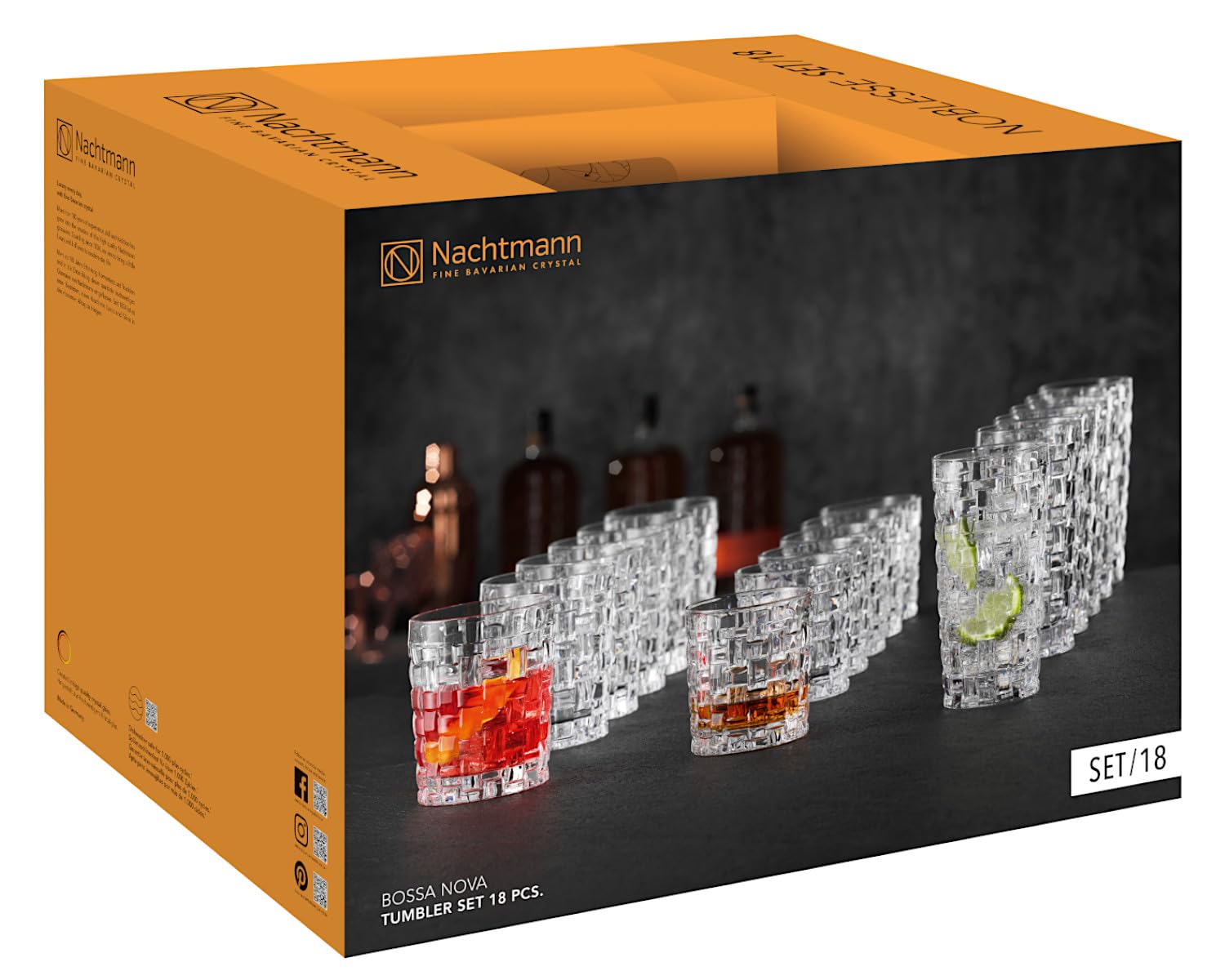 Spiegelau & Nachtmann - Vaso de cristal, 330 ml, Bossa Nova - Cristal - Juego de 18 piezas Z106790