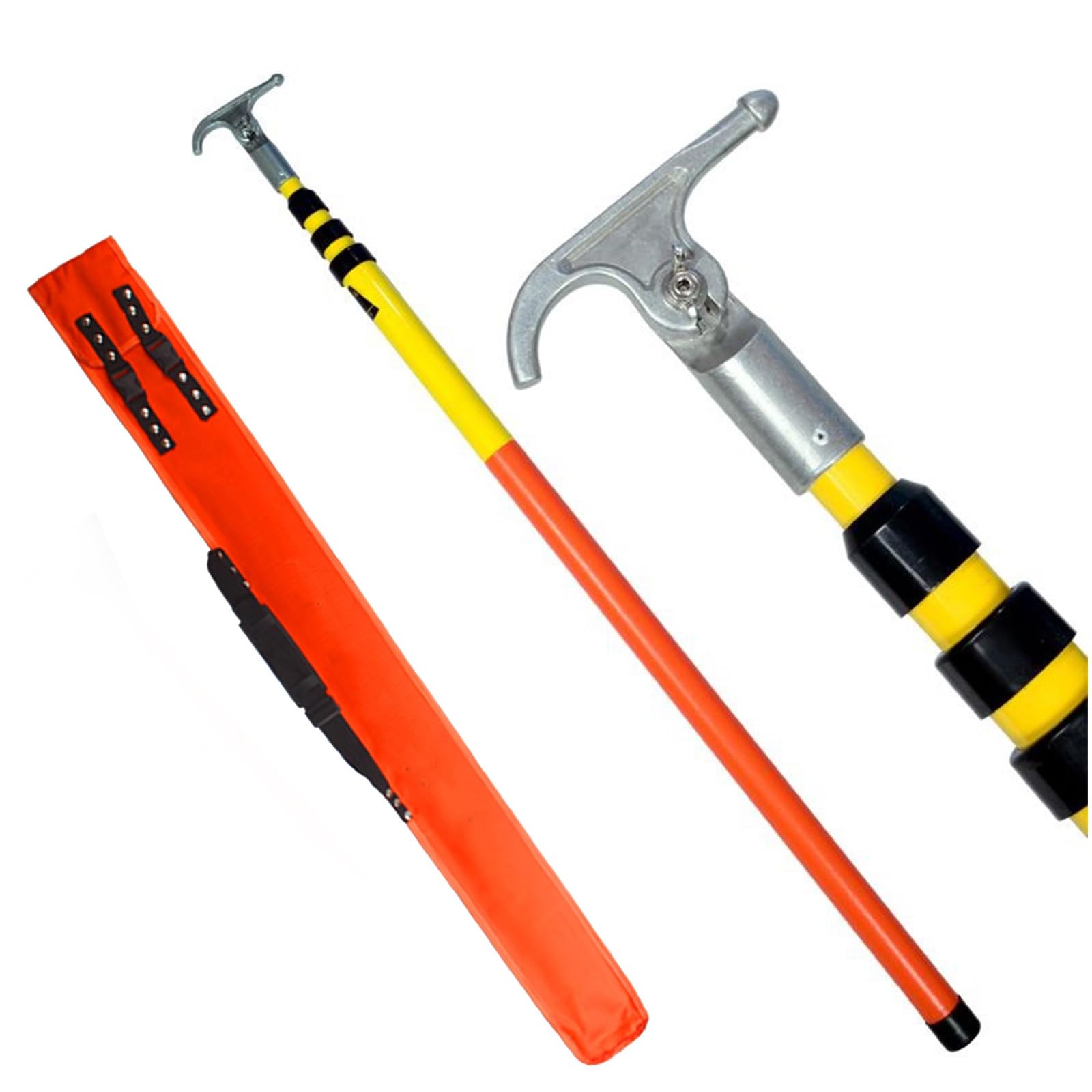 GTHTUHFD High-Voltage Insulated Hook, Portable Insulating Rod, Lightweight Electrical Safety Tool, For Power Plants 5 M/16.4 Ft,size_name-220kV 4-Section 22