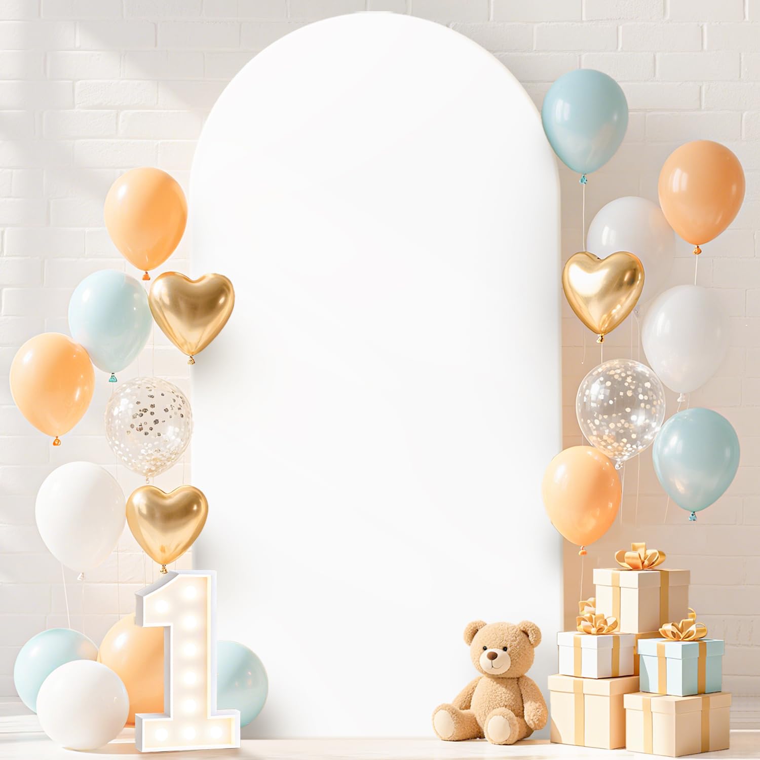 FUHSY White Arch Cover 6FT Arch Backdrop Cover for Arched Frame Wedding Arched Stand Covers Spandex Fitted Backdrop Covers Fabric for Ceremony Banquet