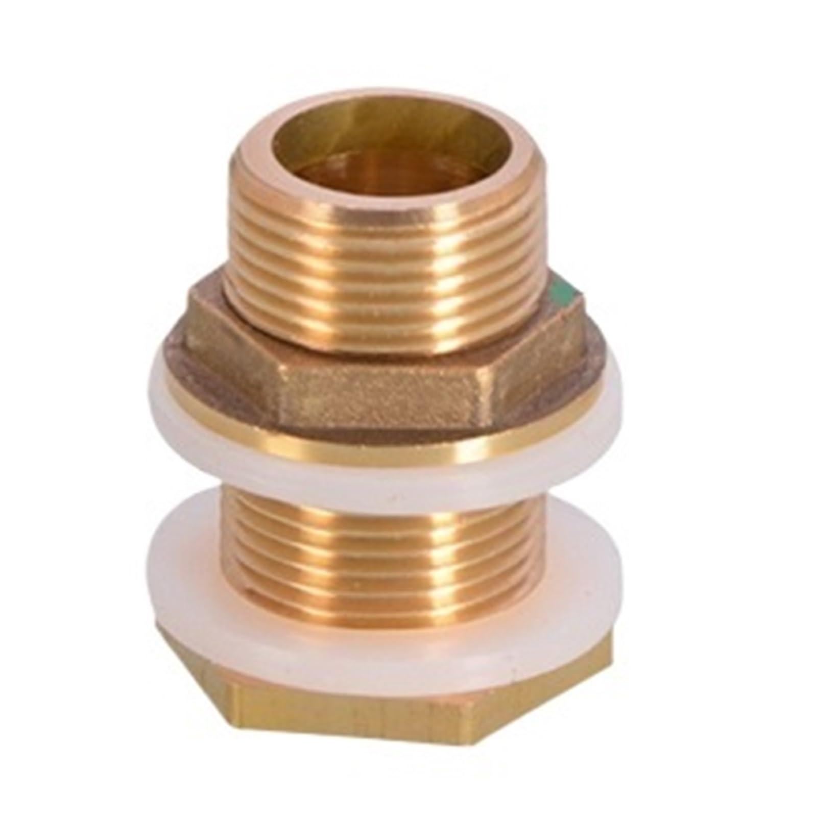 Conector de tanque agua latón, 1/2 ", 3/4", 1, junta silicona, tubo cobre, acoplamiento pescado, adaptador manguera riego jardín(H-1PCS)