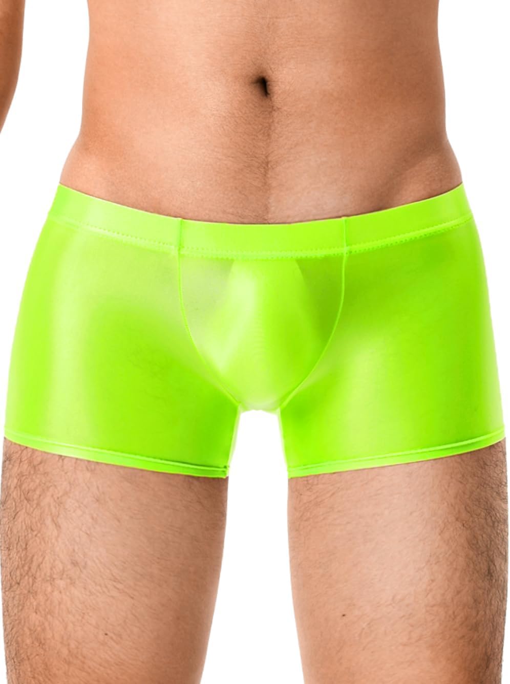 Kaei&Shi Mens Full Coverage Underwear,Low Rise Boxer Briefs Panties,Sexy Silky Booty Shorts Lingerie