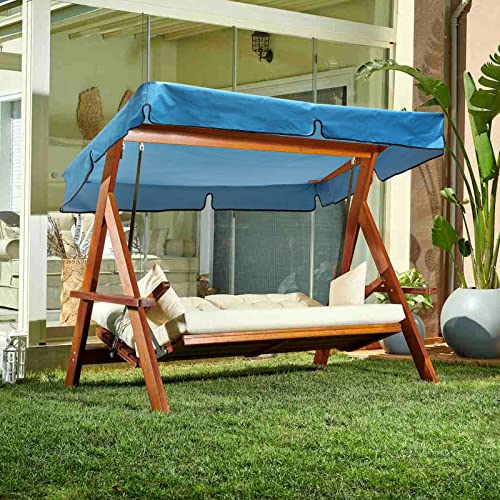 Gwokwai Outdoor Swing Canopy Replacement, Waterproof Replacement Canopy Porch Top Cover Sunshade Chair Canopy Cover Shades For Outdoor Patio Garden Beach Pool Seat (Blue, Xs:142 * 120 * 18Cm) #TOP4