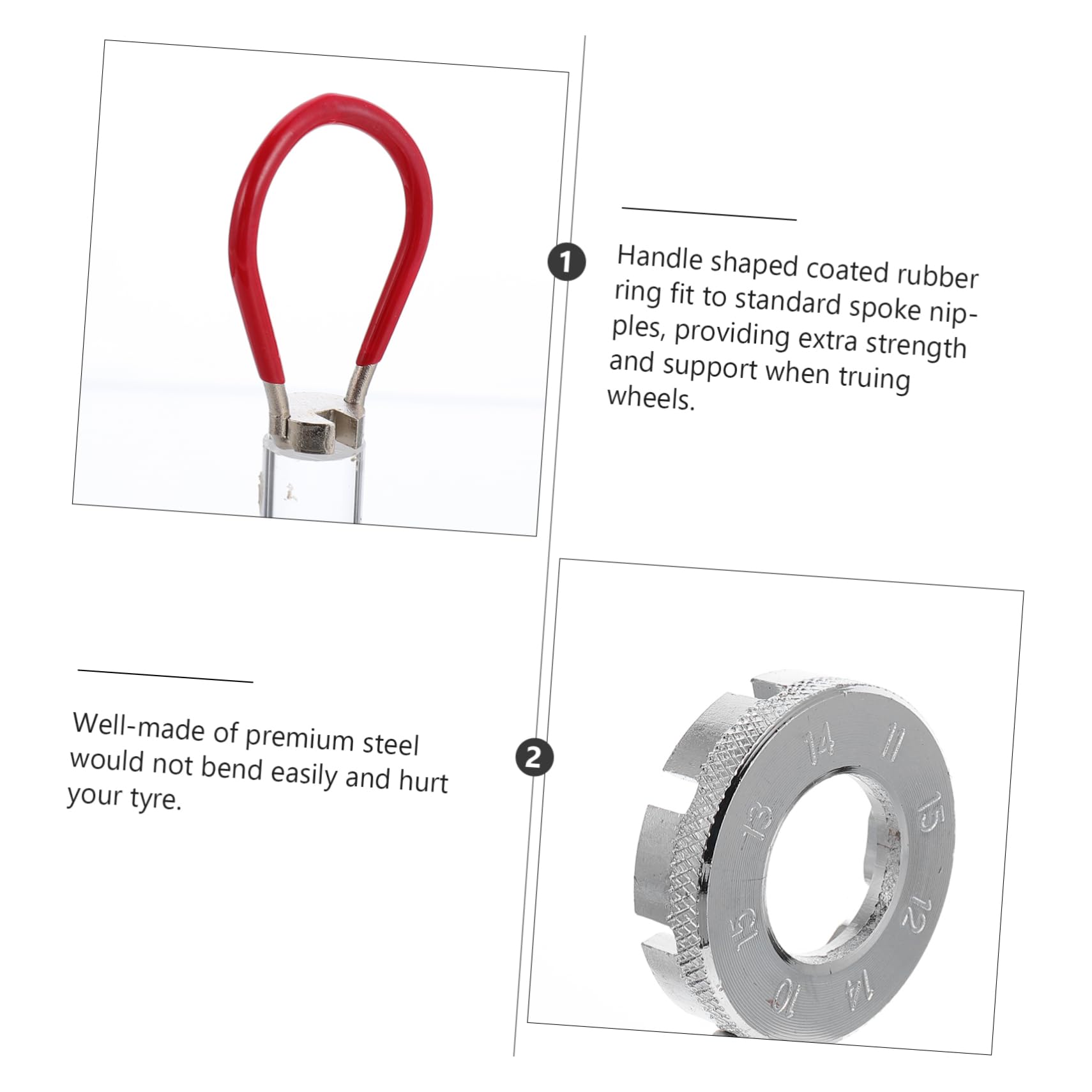 Toddmomy Bike Repair Tool Combination Multi-Wrench Kit 4pc Bike Spoke Wrenches Rim Correction Accessory Mini Spanner for Cycling Tools