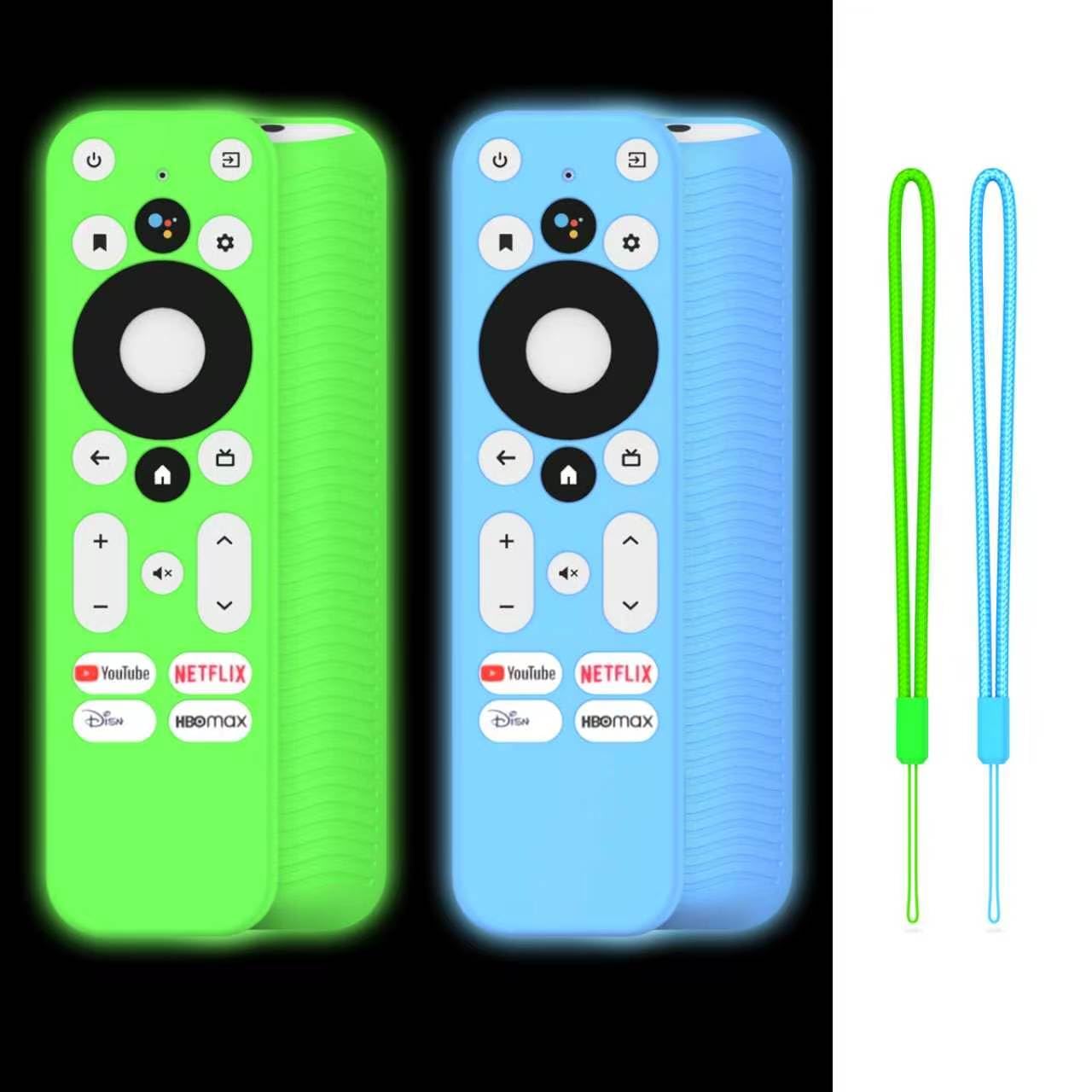 Photo 1 of [2Pack] Silicone Cover Compatible with Onn TV 4K UHD Streaming Stick TV Box 100024646 100026240 Remote, Shockproof Anti Slip Protective Skin Case for Onn 4K/HD Remote with Lanyard (Green+Blue)
