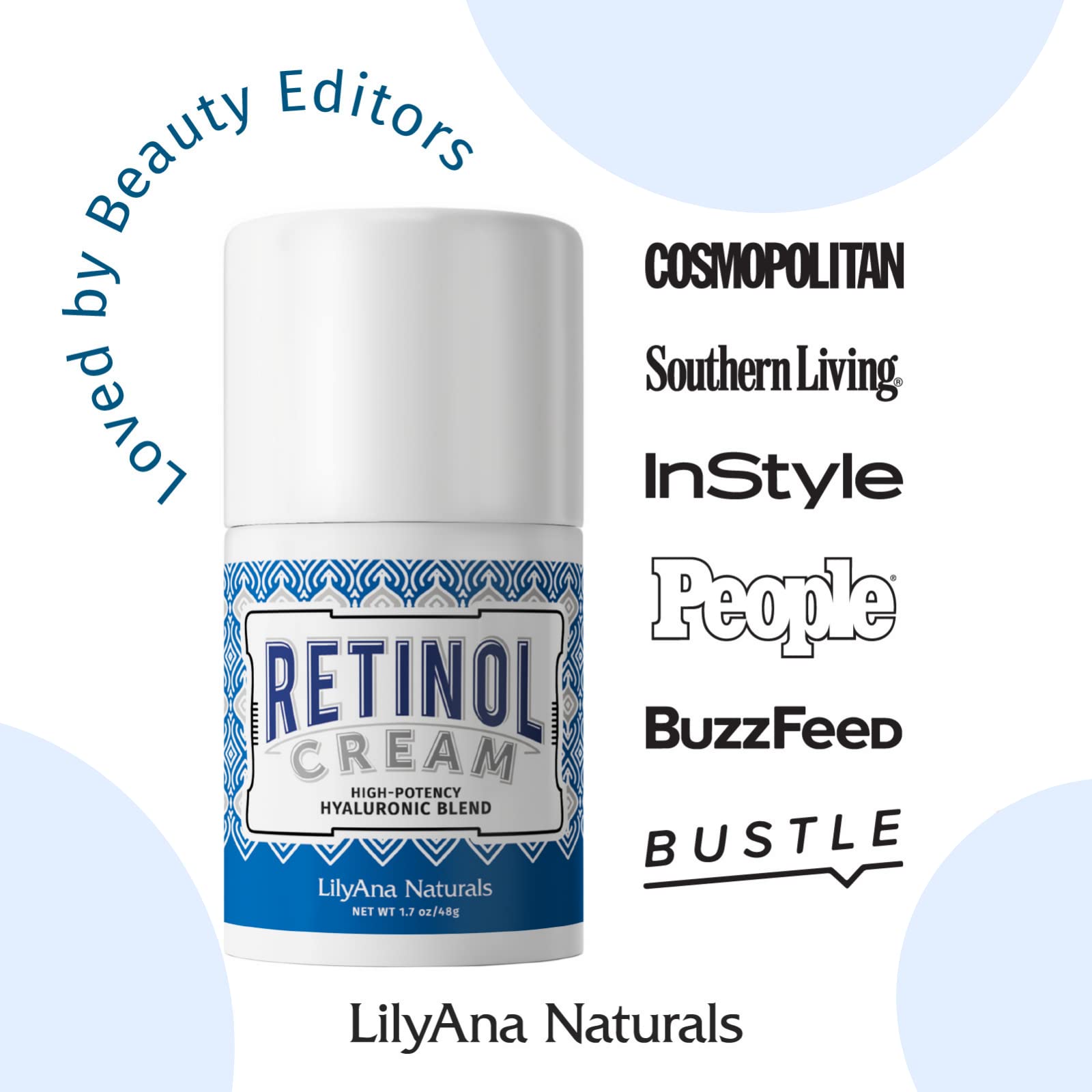 LilyAna Naturals Retinol Cream for Face Made in USA, Retinol Cream, Anti Aging Cream, Retinol