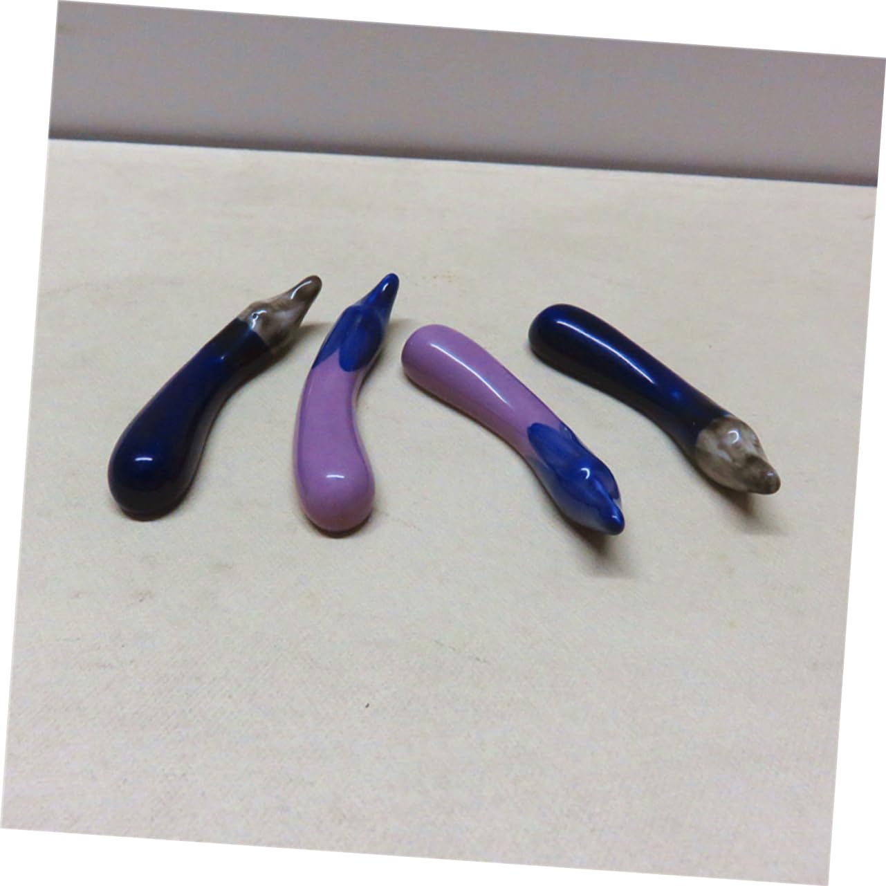 BEBEMOKO 6 Pcs Ceramic Rack Cute Chopstick Rest Chopstick Stand Rest Chopsticks Holder for Home Restaurant Eggplant Chopsticks Holder Chopstick Container Chopsticks Holder Stand Navy