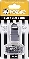 Fox 40 Sonik Blast CMG Pealess Whistle - 120dB Loud Safety Signal with Breakaway Lanyard, Black