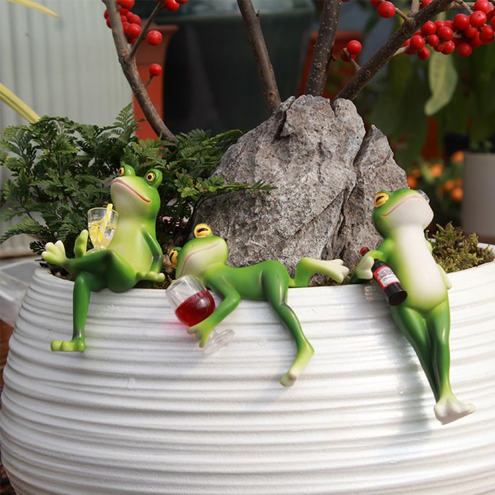 Frosch Blumentopf Dekoration - Weinfrosch Figuren Für Garten