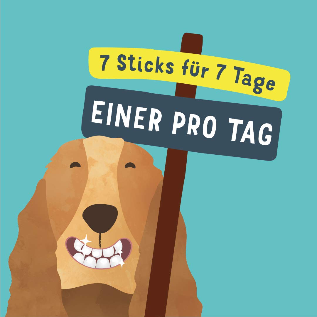 Edgard & Cooper Doggy Dental Sticks Lot de 8 paquets de 7 bâtons - haleine fraîche, dents fortes, mâcher longue durée (pomme et eucalyptus, petits chiens (1 pièce)