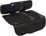 Funbliss Protecteur de siège auto pour siège auto enfant, tapis de protection de siège automatique pour siège sous voiture avec padding le plus épais pour protéger le cuir & Revêtement de tissu,PVC Coins renforcés en cuir