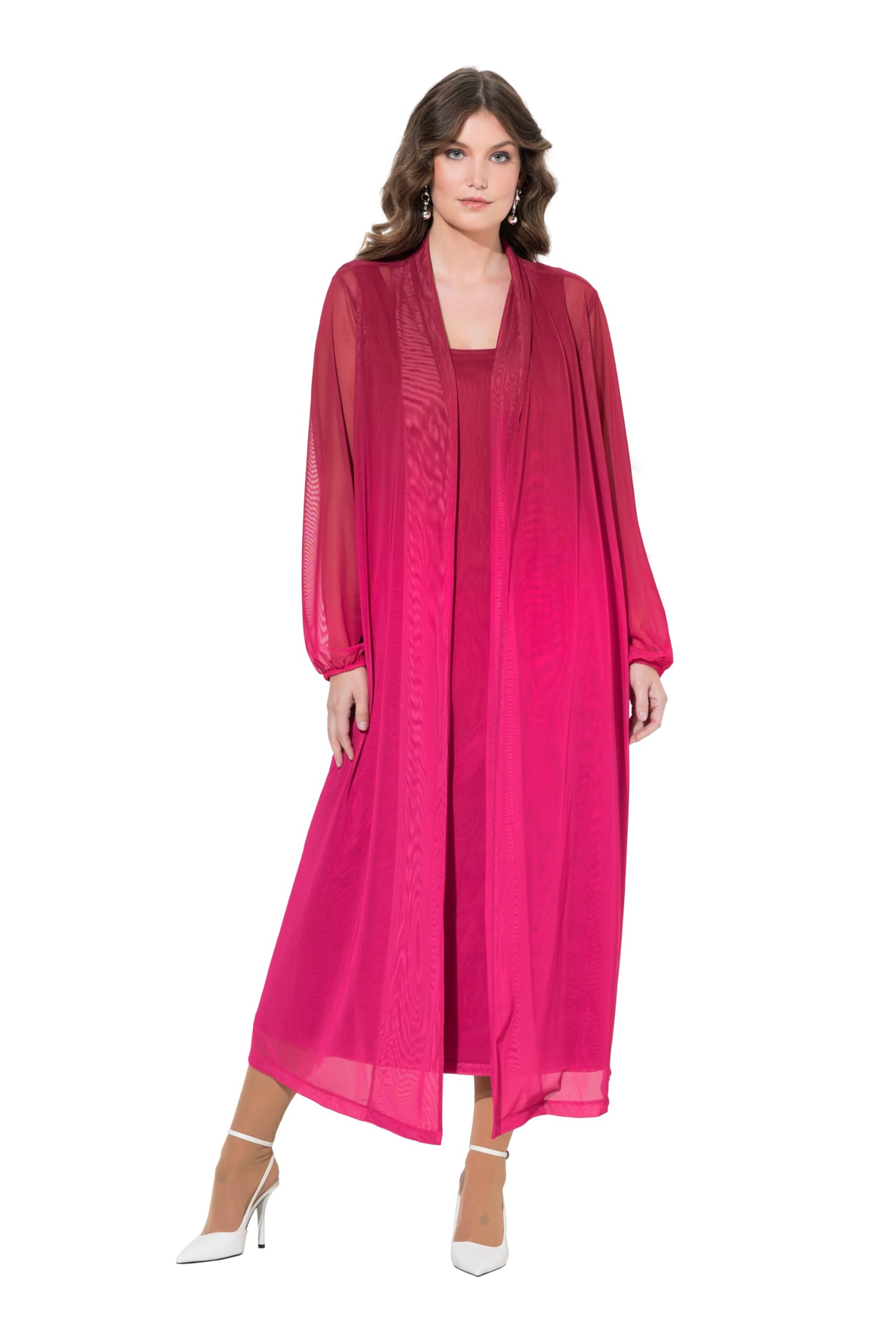 MIAMODA Damen große Größen Übergrößen Plus Size Jacke, gerade Passform, Mesh mit Farbverlauf 838766