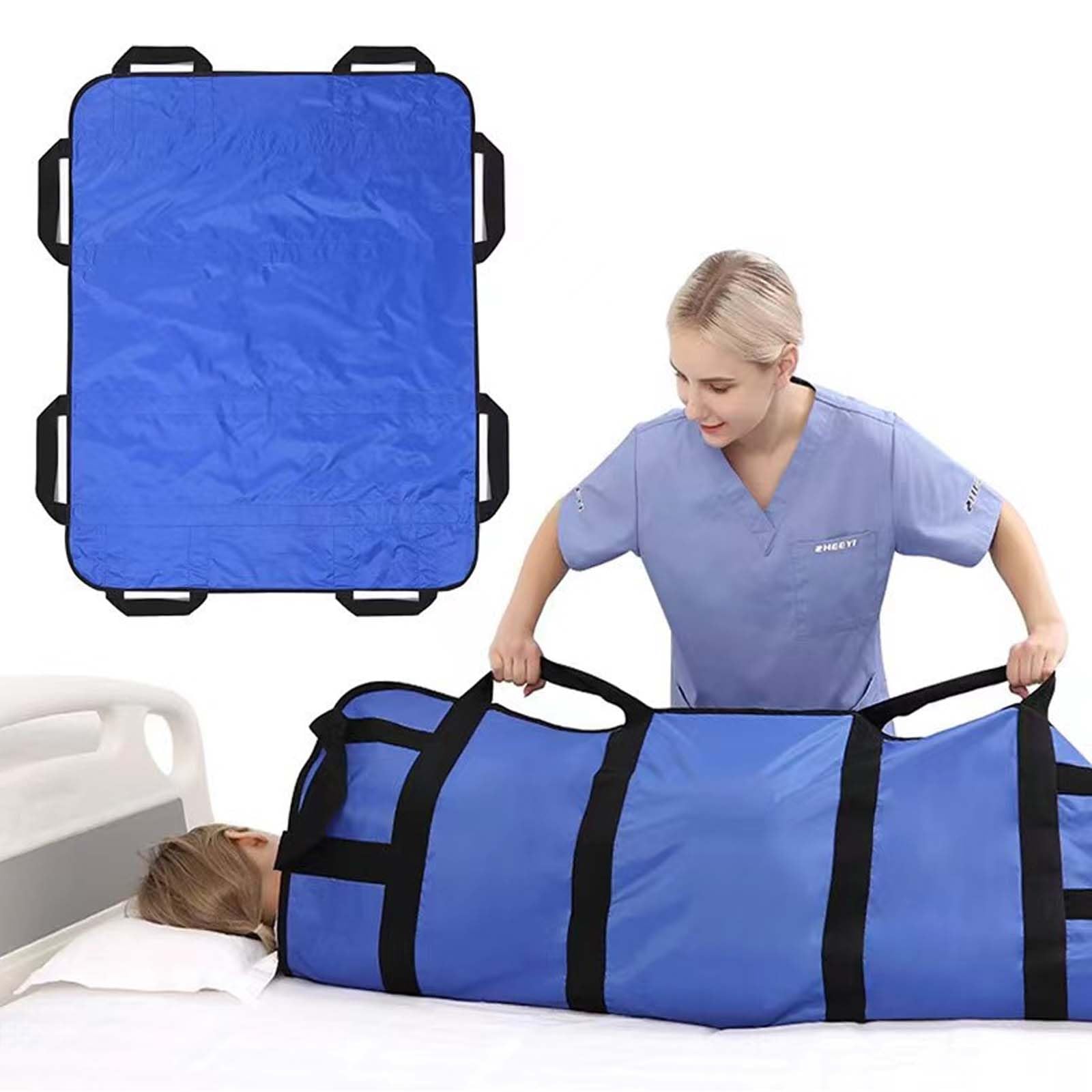 Drap de Transfert Patient, Drap Coulissant pour Patient, Drap de Glisse avec Poignée 120 x 100 cm, Réutilisable, Lavable, Drap Coulissant pour Retournement, Repositionnement, Levage