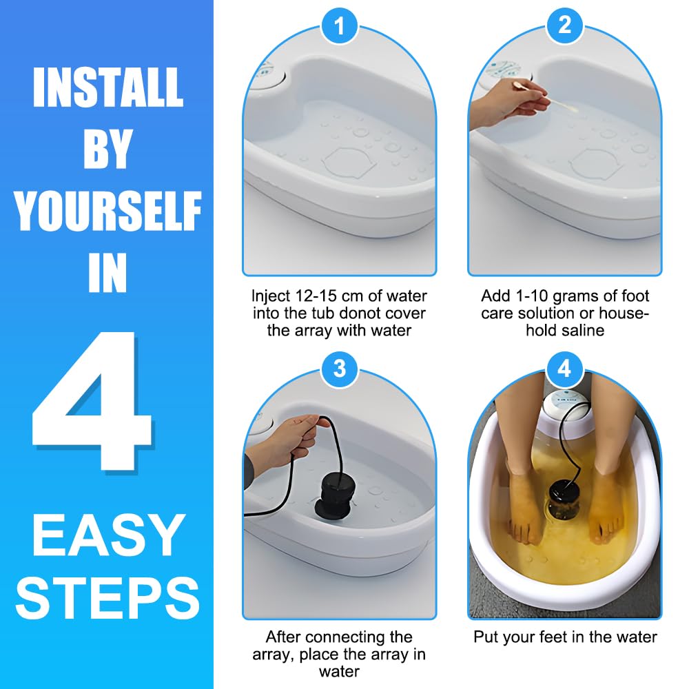 Desintoxicación de iones para pies, baño de pies de iones desintoxicación, baño de pies iónico para desintoxicar, pies de desintoxicación, spa portátil para uso doméstico (sin platilla)