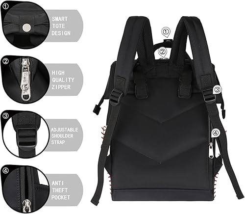 Miniatura 4 de Bolsa de pañales de béisbol, bolsa de bebé de gran capacidad, mochila de maternidad, bolsas de pañales multifuncionales, impermeables, mochila de