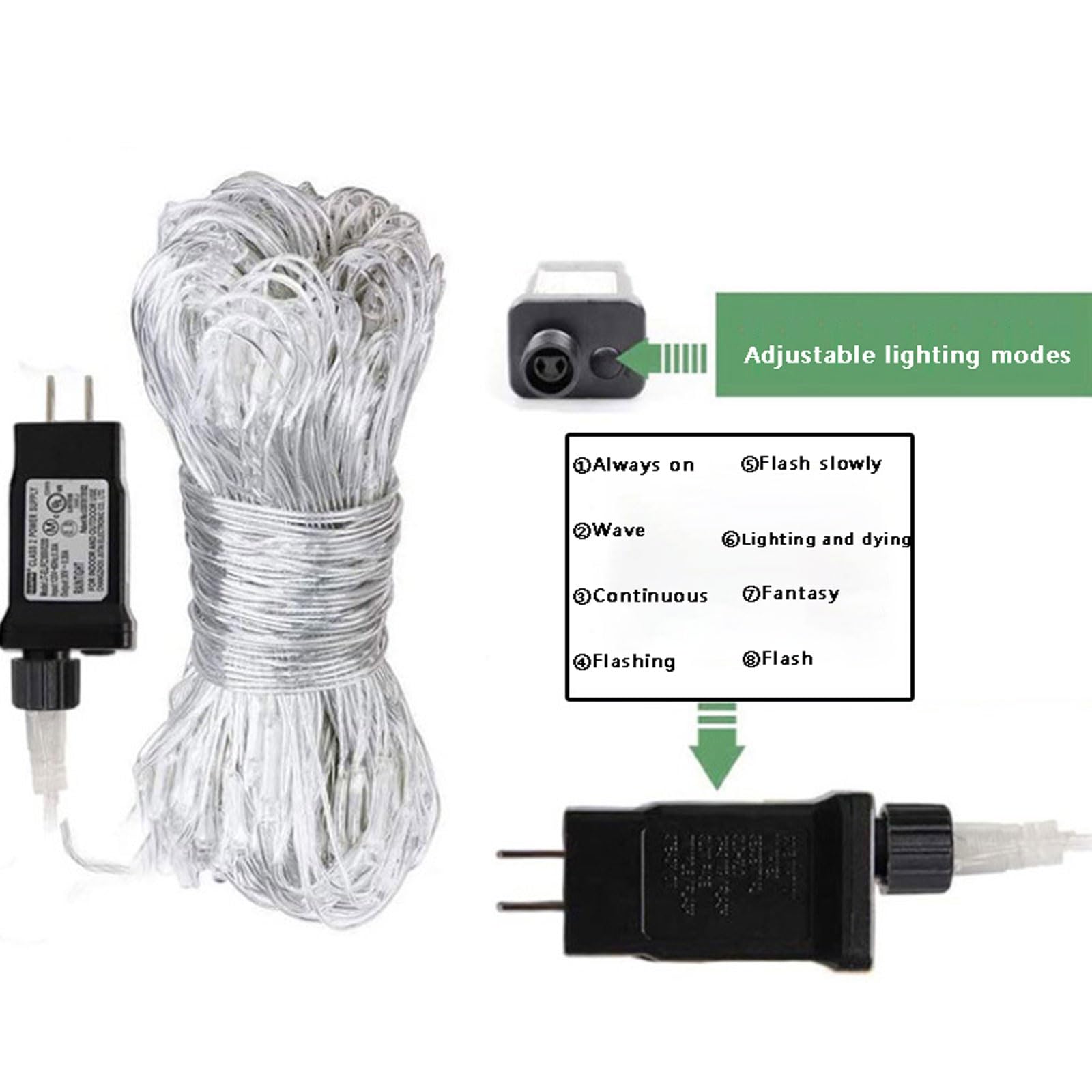 Guirnaldas Luminosas Luces,Luz de Cadena Alimentada Luces Decorativas de Hadas Luces Cadena de Luces Resistente al Agua para Fiestas,Bodas,Ventanas,Interior,Exterior.