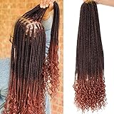 Xtrend 8 Packs 34 Inch Crochet Box Braids Pre-looped Knotless Easy to Install Bohemian Messy Goddess Box Braids Hair Synthetic Jumbo 3X Braid Hair Extensions for Women (12Strands/pack T350#)