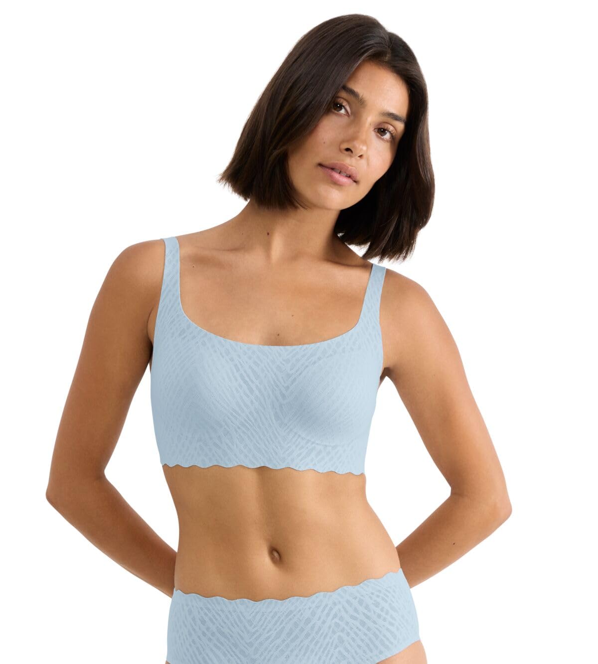 Sloggi Womens Zero Feel Bliss Top T-Shirt Bra, Light Blue, M UK