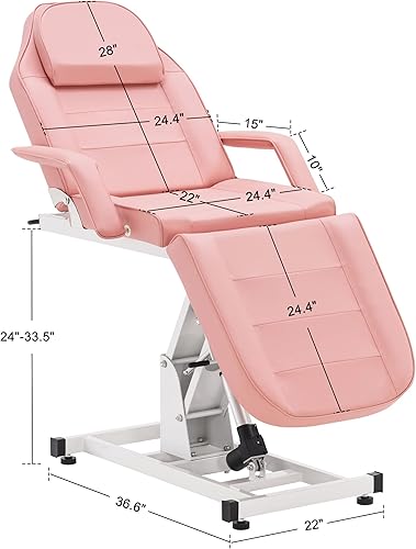 Miniatura 19 de BarberPub Salón SPA Masaje Cama Tatuaje Silla Facial Mesa Ajustable Equipo de Belleza 0100 (Negro)