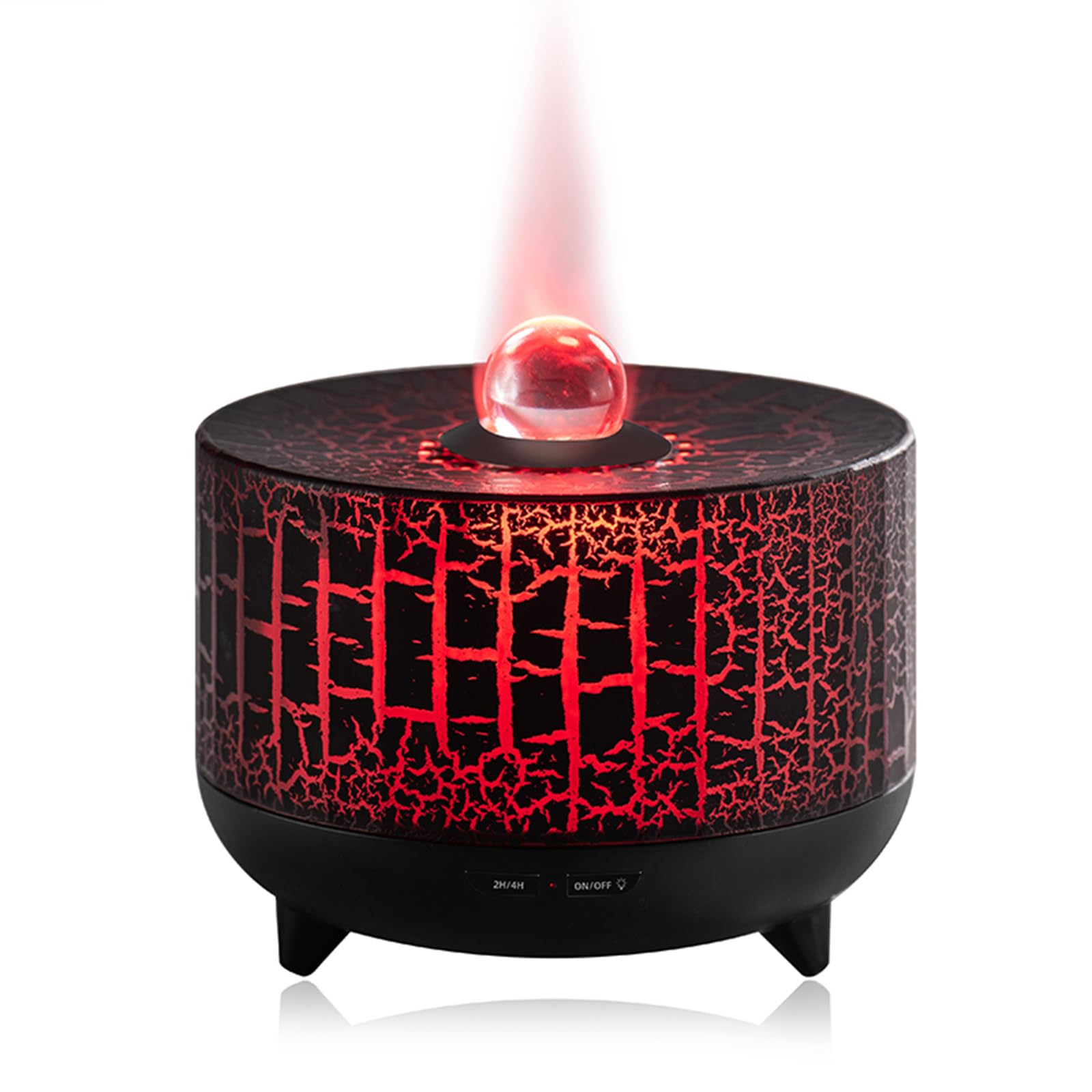 Difusor esencial Volcano: Difusor de aceite de 10.1 fl oz con luz de llama de 7 colores, humidificador de aroma de apagado automático con control remoto para habitación grande 8