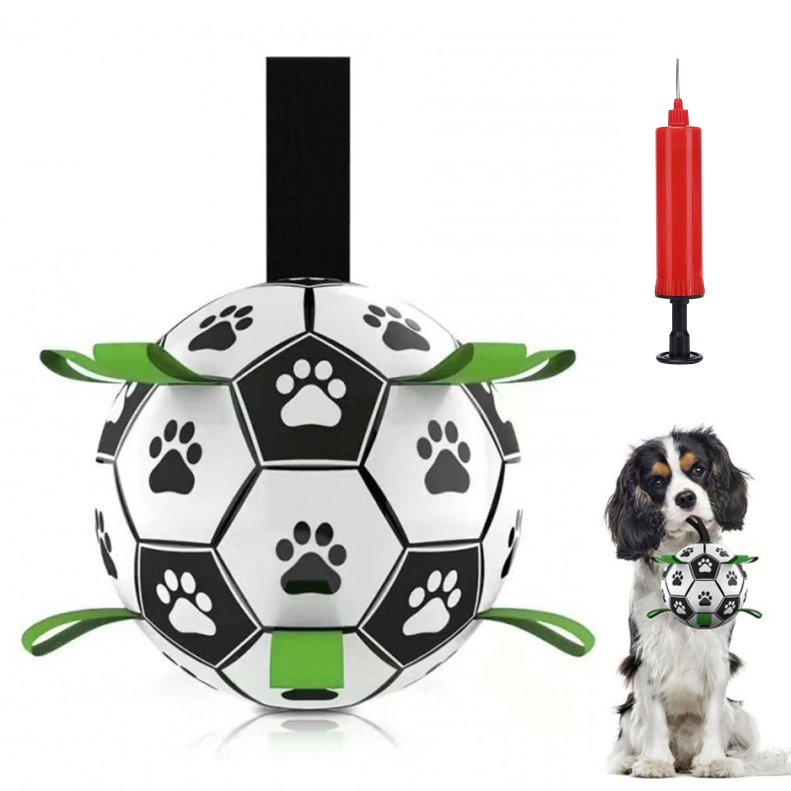 YHSKJCD Juguetes para perros, juguetes interactivos de fútbol para perros con pestañas de agarre, bolas duraderas para perros de raza pequeña y media, juguete de agua para interiores y exteriores,