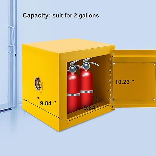 Miniatura 10 de koxuyim Gabinete de almacenamiento peligroso 17 "x 18" x 22", gabinete de seguridad industrial, estante ajustable inflamable, líquidos inflamables