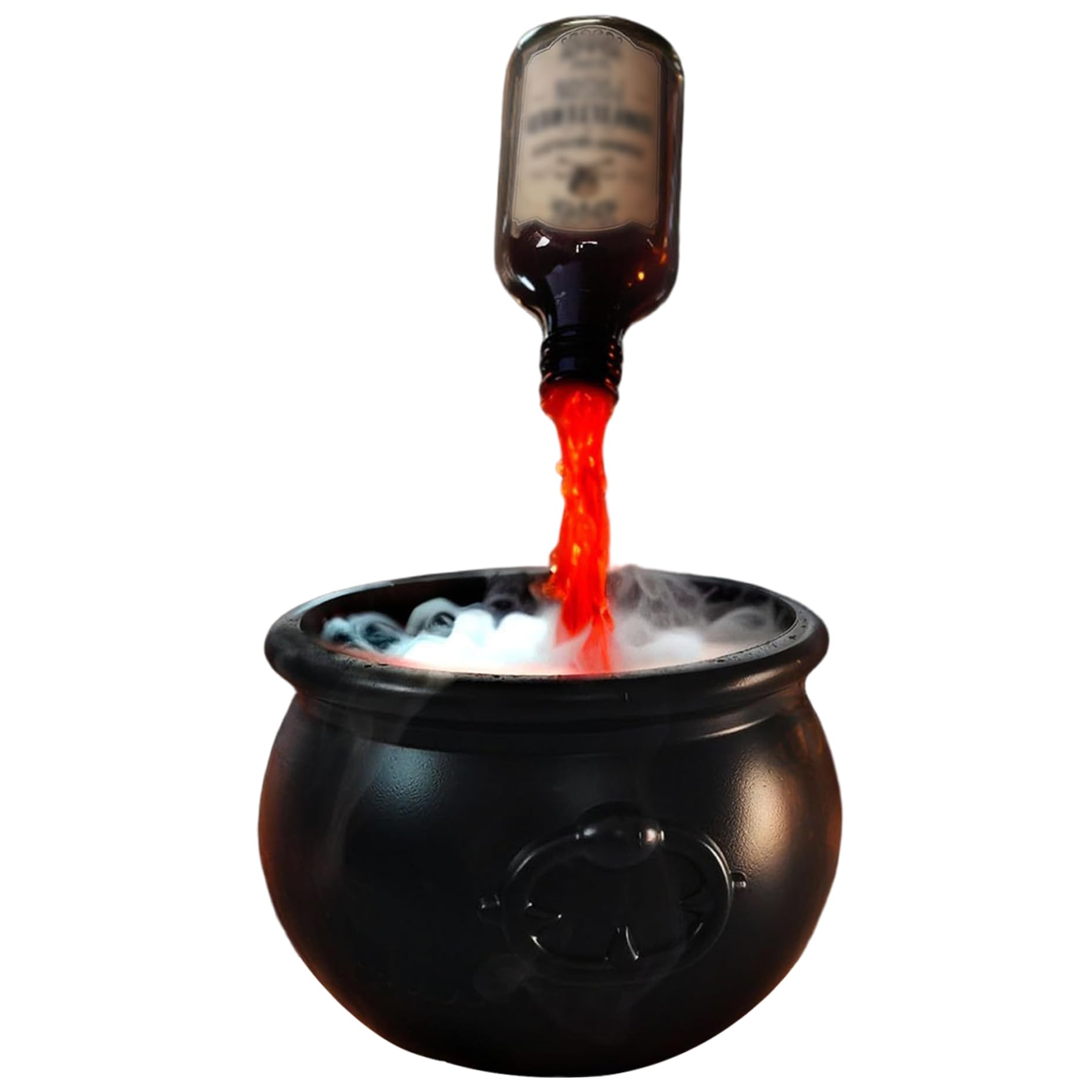 Chaudron de sorcier Halloween bouillonnant en plastique de 9,8 pouces
