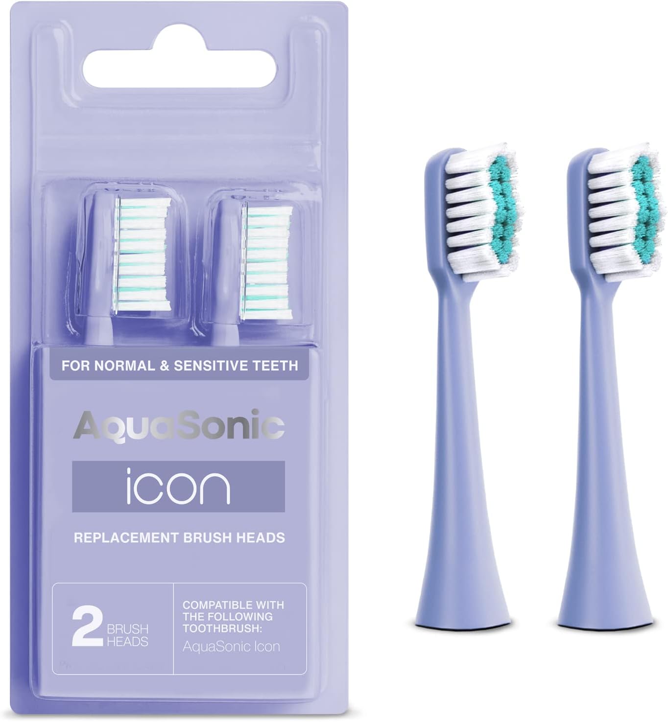 AquaSonic Duo Series Replacement Brush Heads for Normal & Sensitive Teeth