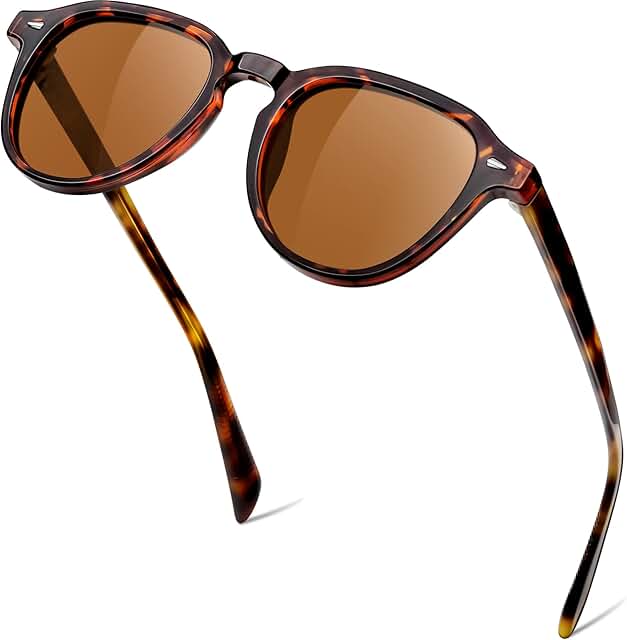 KANASTAL Sonnenbrille Damen Polarisierte Vintage Retro Runde Herren Sonnenbrille Leichtgewicht TR90 Rahmen mit Acetat Bügel UV400 Schutz product image