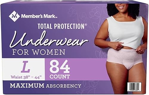 Members Mark - Ropa interior de protección total para mujer, talla L (84 unidades)
