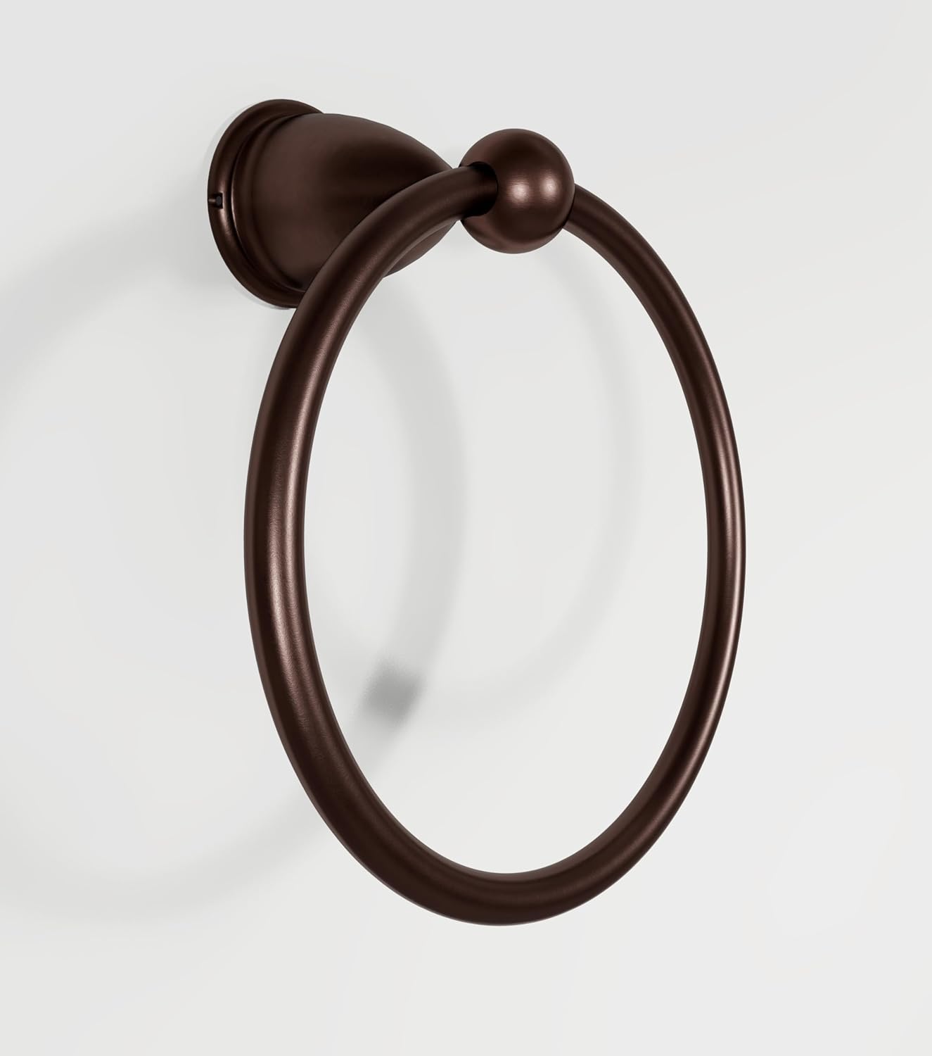 Marco Towel Ring Hook Wall Mounted (Brushed Nickel), Modern Double Towel Holder Hook, Dual Sided Shower Curtain Hooks for High End Bathroom Accessories