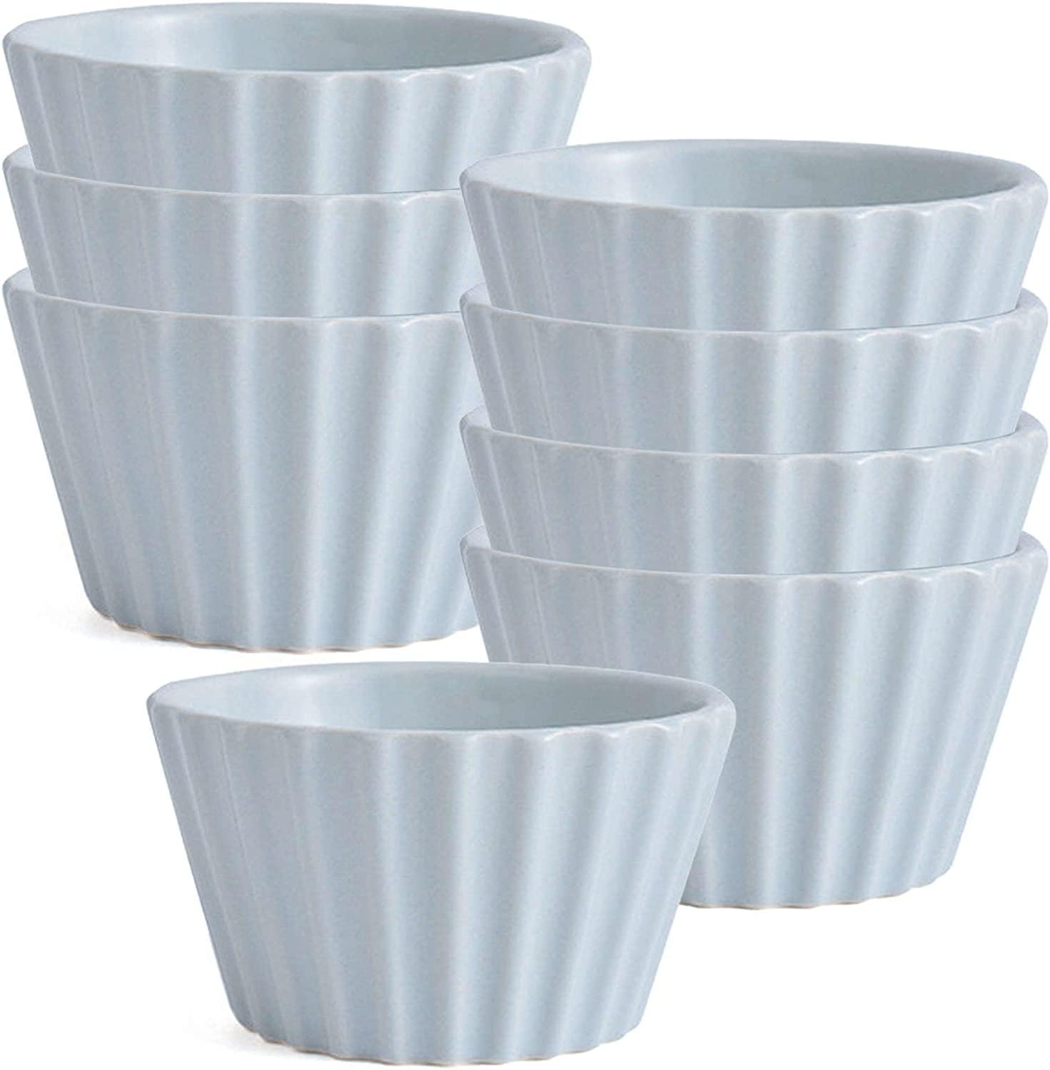 Bol à soupe, bol à riz, bol à déjeuner, ensemble de ramequins, 170 ml, ramequins à crème brûlée, plats à soufflé allant au four, ramequins à soufflé, ramequins for friteuse à air-rouge-lot de 8 ( Colo