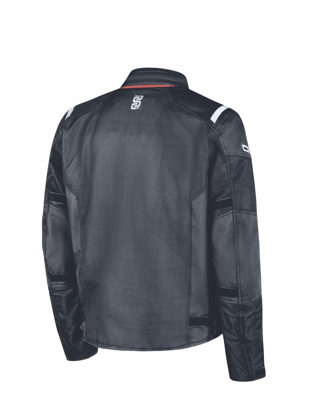 OJ Giacca da Moto Flow Tessuto Traforato, Protezioni Certificate Spalle e Gomiti, Regolazioni Multiple, Predisposizione Protezione Schiena