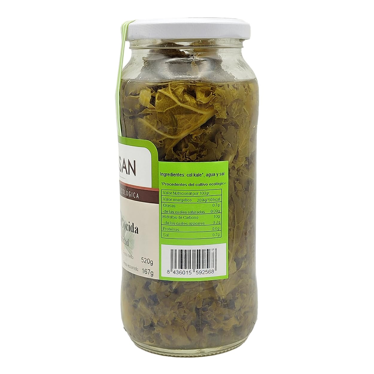 Col Kale Cocida Ecológica Bionsan 520g 2x520g