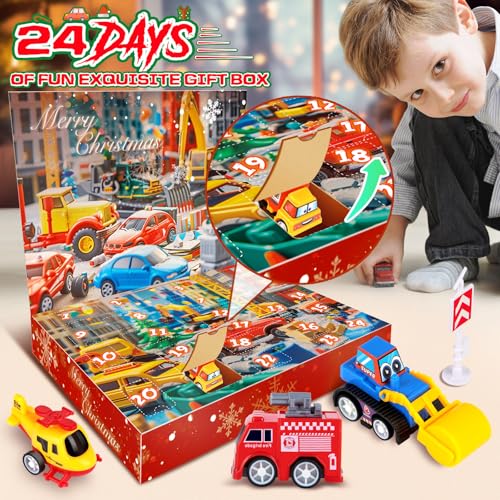 Epump 2D017 Advent Calendar 2024 Kids: 24 Days Christmas Countdown Pull-Back Car Toys thumb #1