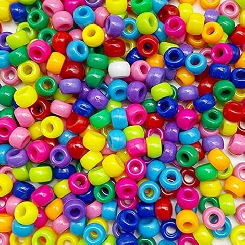 HILELIFE 650 Pcs Pony Beads Bulk, 9mm Pony Beads for Bracelet Jewelry Making, Hair Beads for Girls, Beads for Crafts, Multicolor Bracelet Beads, Hair Beads for Braids for Girls Cover