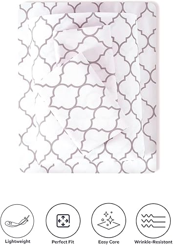 Miniatura 3 de VISI-ONE BLC - Juego de sábanas tamaño matrimonial de cuatrifolio de microfibra cepillada súper suave de 1800 hilos, sábana de enfriamiento extra