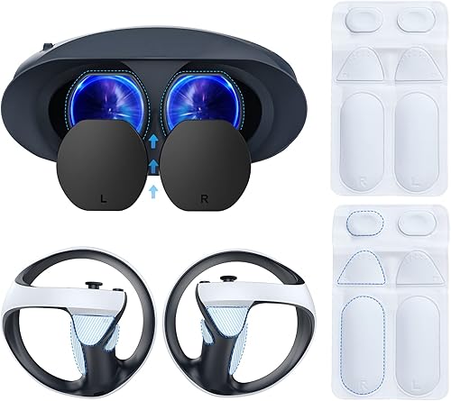 MoKo PS VR2 Kit de accesorios compatible con Playstation VR2 con 2 almohadillas de silicona, mango para controlador VR2 Sense y 1 cubierta antipolvo