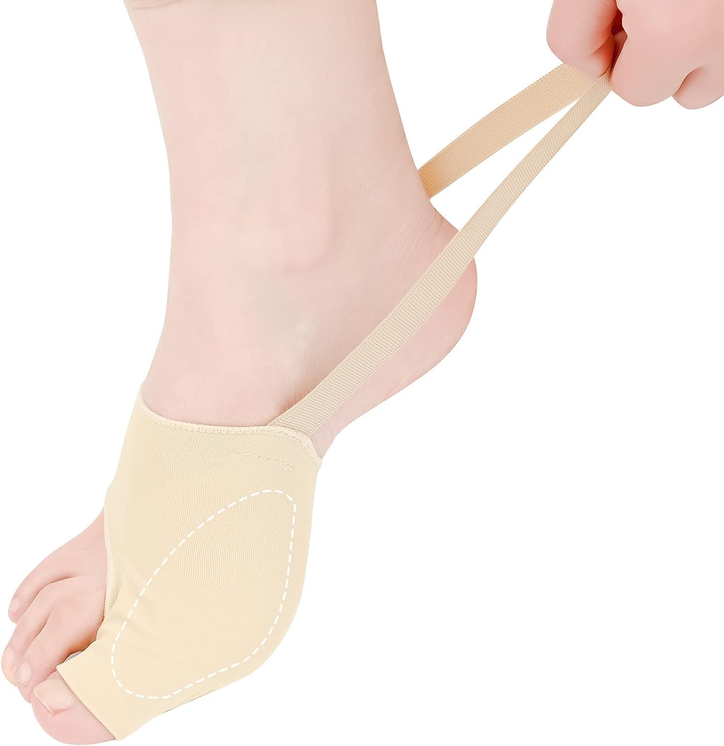 Bunion Relief Sleeve with Gel Protector for Big Toe Bunion Guard with Soft Elastic Heel Strap Pain Ease Relief from Bunions, Hallux Valgus,Blisters (Large)