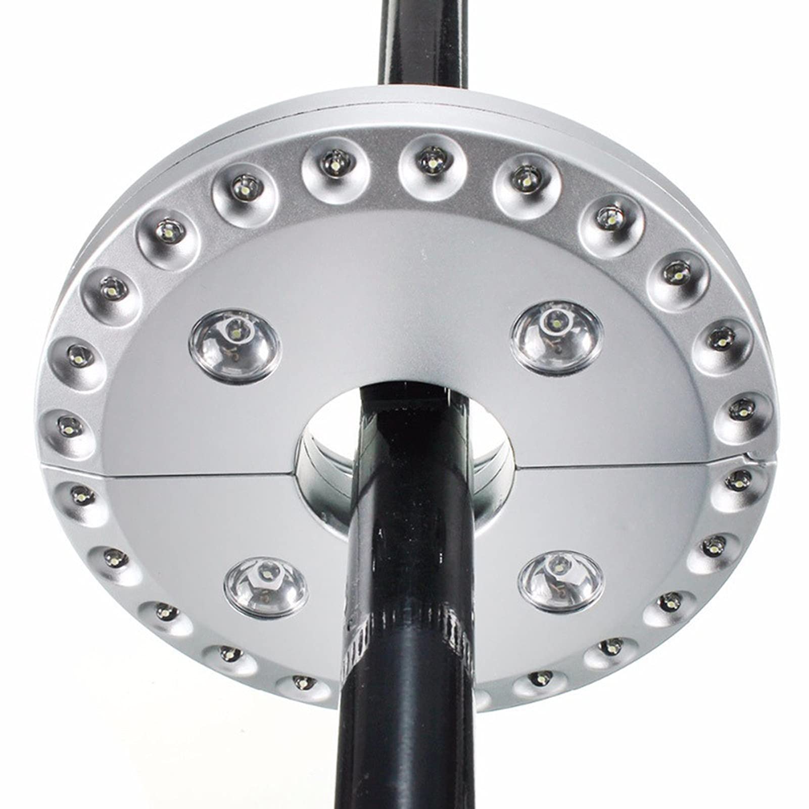 10 Pièces Lumières de Parapluie de Patio, 28 Lumières LED à 200 LM, 4 Piles AA, Lumière de Tente de Camping, pour Patio, Piscine, Terrasse, Décor D'arrière-Cour (Color : Silver)