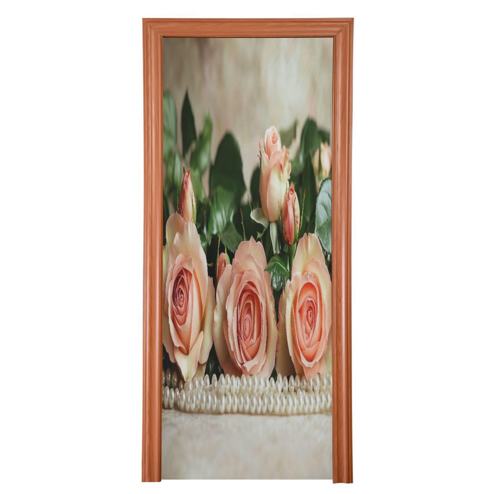 FLildon Valentine's Retro Roses Door Cover Decoration, Party Accessory Porch Decor for Festive Ornament Room Door Covers 36 x 98 Inch