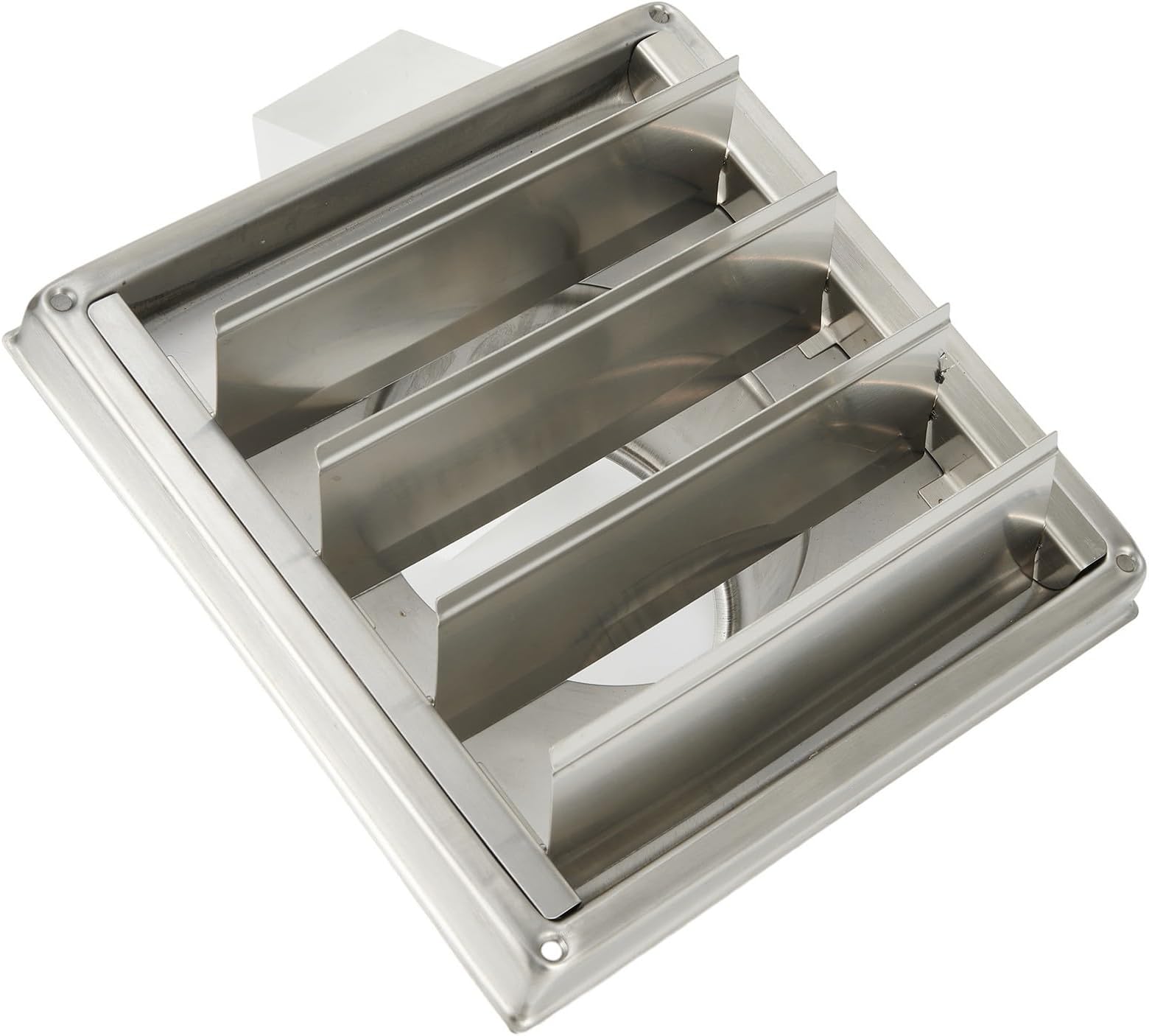 100mm Stainless Steel Square Wall Vent with Gravity Flap for Dryer Bathroom AC Venting, 304 Air Outlet with Seals Clips Screws Included